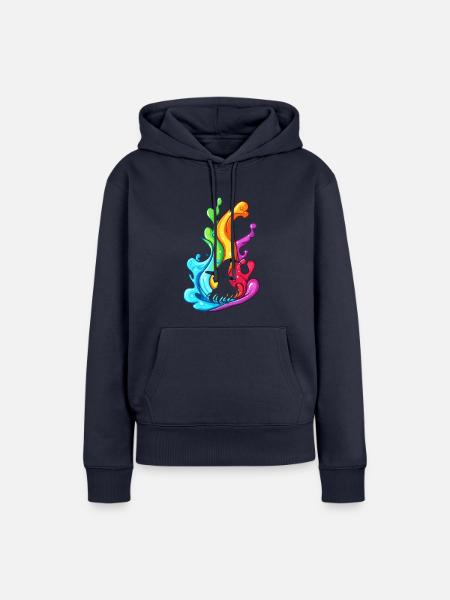 Hexe Besen - Frauen Premium Bio Hoodie - Navy