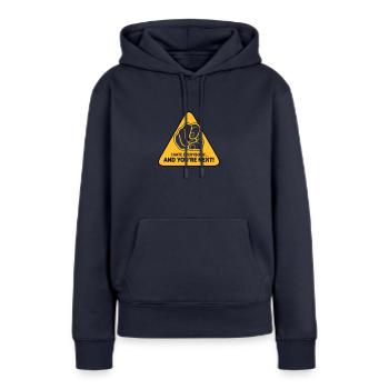 Ich hasse alle ... Und du bist nächstes! - Frauen Premium Bio Hoodie - Navy - Vorne - Julia (174cm)