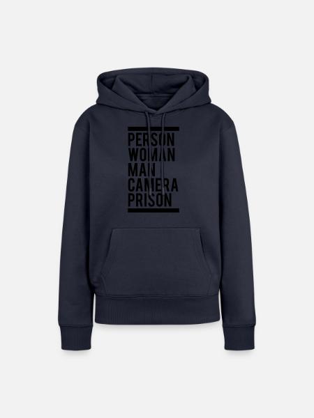 Person Frau Mann Kamera Gefängnis - Frauen Premium Bio Hoodie - Navy