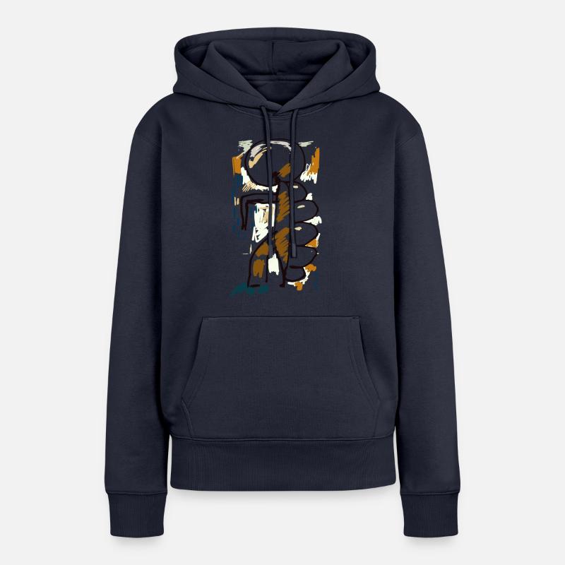 Art Abstrait - Sweat à capuche Premium bio Femme - bleu marine