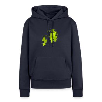 vignes - Sweat à capuche Premium bio Femme - bleu marine - Devant - Julia (174cm)