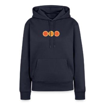 orange - Sweat à capuche Premium bio Femme - bleu marine - Devant - Julia (174cm)