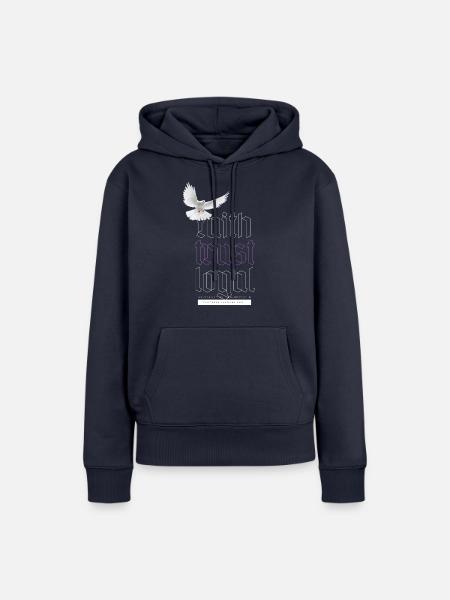 faith trust loyal - Frauen Premium Bio Hoodie - Navy
