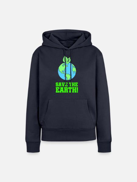 save the earth - Frauen Premium Bio Hoodie - Navy