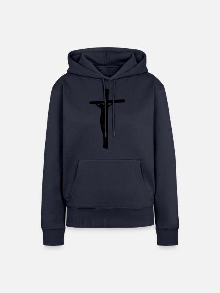 cross jesus - Frauen Premium Bio Hoodie - Navy