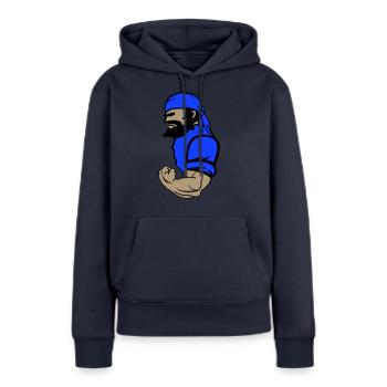 pirate - Sweat à capuche Premium bio Femme - bleu marine - Devant - Julia (174cm)