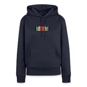 Festival - Festival d'été - Sweat à capuche Premium bio Femme - bleu marine - Devant - Julia (174cm)