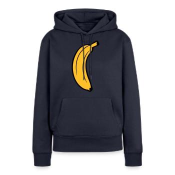 obst banane lecker gesund essen bananenschale krum - Frauen Premium Bio Hoodie - Navy - Vorne - Julia (174cm)