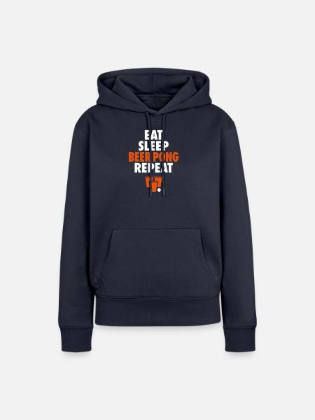 Bier Pong Repeat - Frauen Premium Bio Hoodie - Navy
