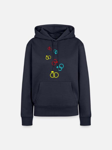 Eheringe symbol - Frauen Premium Bio Hoodie - Navy