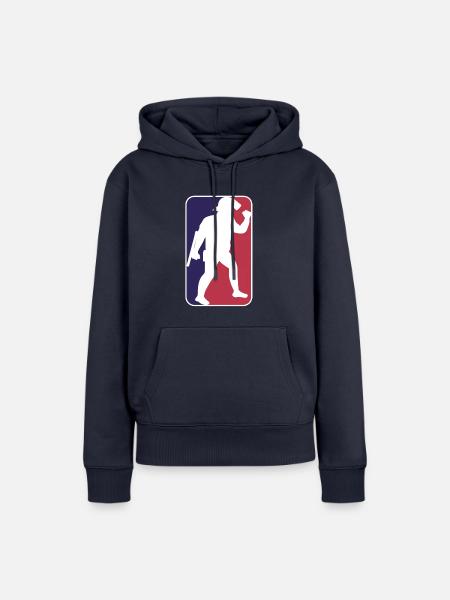 Riot Blue/Red - Frauen Premium Bio Hoodie - Navy