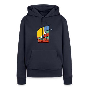 Deejay - Sweat à capuche Premium bio Femme - bleu marine - Devant - Julia (174cm)