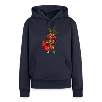 Super Karotte - Frauen Premium Bio Hoodie - Navy - Vorne - Julia (174cm)
