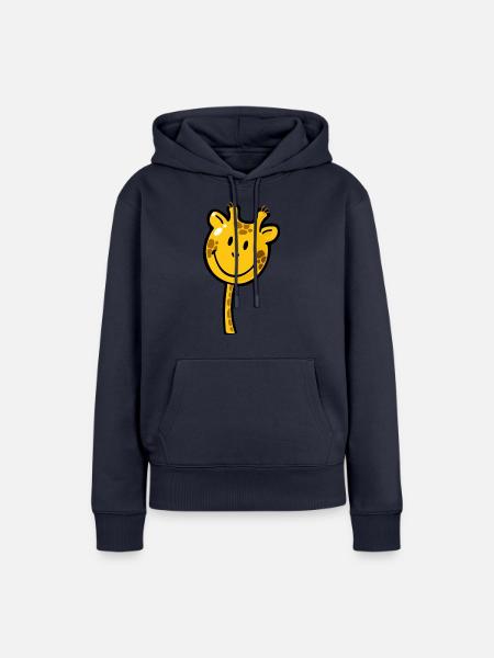 Smiley Giraffe - Frauen Premium Bio Hoodie - Navy