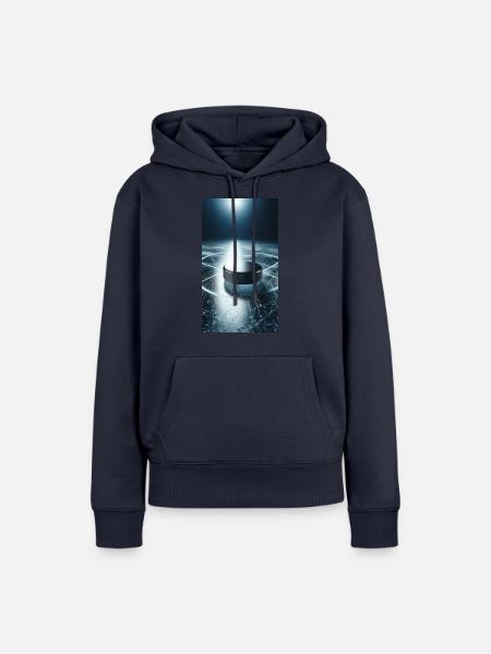 Eishockey Puck - Frauen Premium Bio Hoodie - Navy