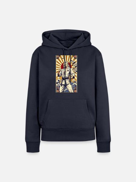 Karate MEISTER - Frauen Premium Bio Hoodie - Navy