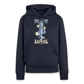 Dragon Expert - Sweat à capuche Premium bio Femme - bleu marine - Devant - Julia (174cm)