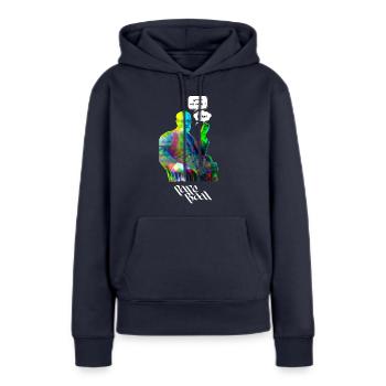 FREVD NVM - Sweat à capuche Premium bio Femme - bleu marine - Devant - Julia (174cm)
