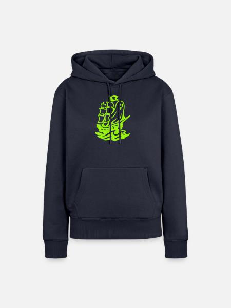 Ghostship Pop Art - Frauen Premium Bio Hoodie - Navy