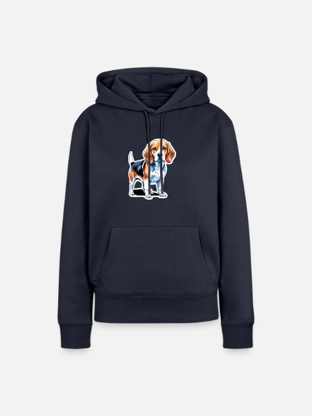 Beagle Wasserfarben - Frauen Premium Bio Hoodie - Navy
