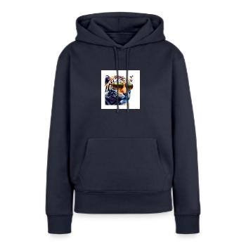 Tiger Wow - Frauen Premium Bio Hoodie - Navy - Vorne - Julia (174cm)