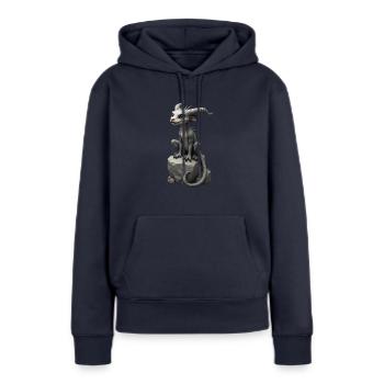 Monster on Stone 2 - Frauen Premium Bio Hoodie - Navy - Vorne - Julia (174cm)