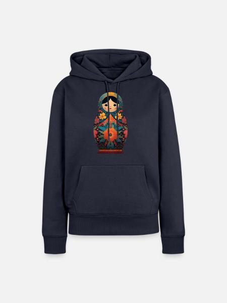 Matroschka Puppe Kostüm - Frauen Premium Bio Hoodie - Navy