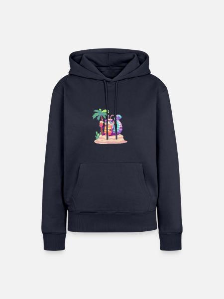 Wurm Sommer Urlaub - Frauen Premium Bio Hoodie - Navy