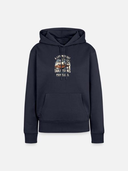 Tischtennis Waschbär - Frauen Premium Bio Hoodie - Navy