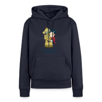 napoléon - Sweat à capuche Premium bio Femme - bleu marine - Devant - Julia (174cm)