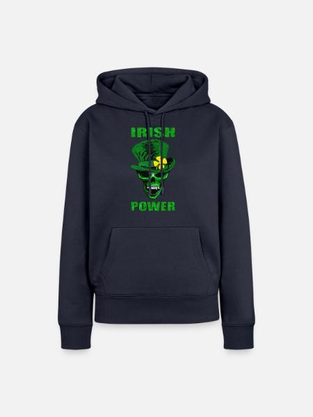 irish Schädel - Frauen Premium Bio Hoodie - Navy