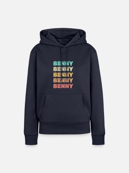 Vorname Benny - Frauen Premium Bio Hoodie - Navy