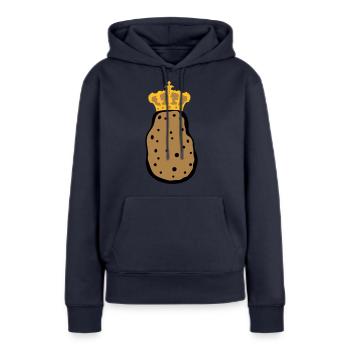 roi de la couronne koenigin princesse prince souverain k - Sweat à capuche Premium bio Femme - bleu marine - Devant - Julia (174cm)