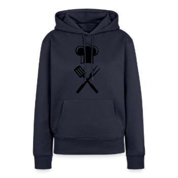 koch besteck - Frauen Premium Bio Hoodie - Navy - Vorne - Julia (174cm)
