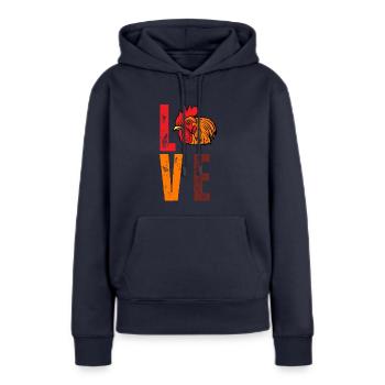 Chicken Farming - Hen Rooster Lover Chicken Farmer - Frauen Premium Bio Hoodie - Navy - Vorne - Julia (174cm)