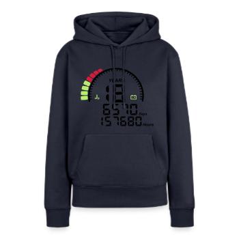 Geburtstagszähler Jahre 18 Jahre - Frauen Premium Bio Hoodie - Navy - Vorne - Julia (174cm)