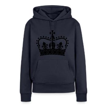 Krone. Symbol, Form, Cool - Frauen Premium Bio Hoodie - Navy - Vorne - Julia (174cm)