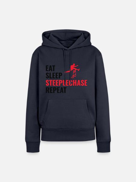 Hindernislauf Hindernislauf Leichtathletik - Frauen Premium Bio Hoodie - Navy