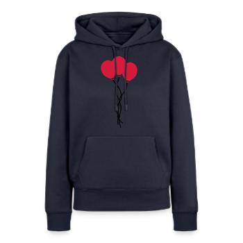 Ballons rouges / ballons rouges / ballons rouges - Sweat à capuche Premium bio Femme - bleu marine - Devant - Julia (174cm)