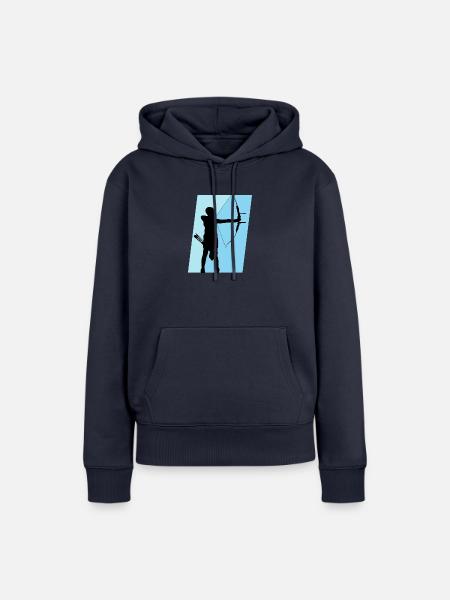 Bogen Schießsport Bogen - Frauen Premium Bio Hoodie - Navy