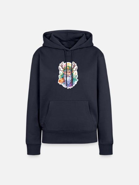 Druide Wasserfarben - Frauen Premium Bio Hoodie - Navy