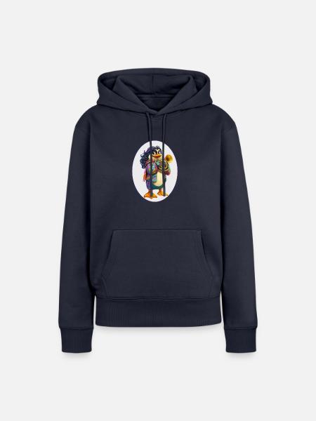 Musik Pinguin - Frauen Premium Bio Hoodie - Navy