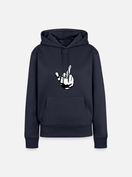 Finger - Frauen Premium Bio Hoodie - Navy