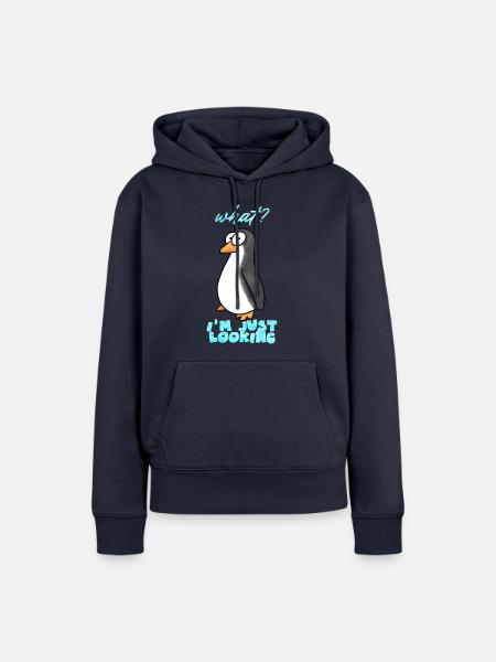 Ich suche nur - Frauen Premium Bio Hoodie - Navy