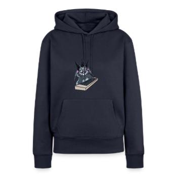 Hase Computer - Sweat à capuche Premium bio Femme - bleu marine - Devant - Julia (174cm)
