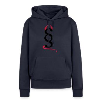 Devils paragraphe - Sweat à capuche Premium bio Femme - bleu marine - Devant - Julia (174cm)