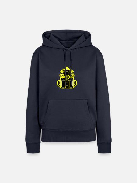 Bier Palmen Strand - Frauen Premium Bio Hoodie - Navy