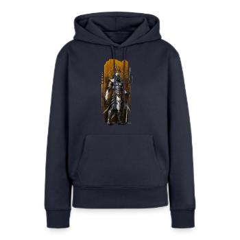 Osiris, gardien des enfers - Sweat à capuche Premium bio Femme - bleu marine - Devant - Julia (174cm)