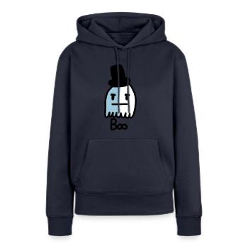fantôme mignon - Sweat à capuche Premium bio Femme - bleu marine - Devant - Julia (174cm)