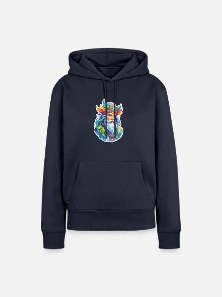 Druide Wasserfarben - Frauen Premium Bio Hoodie - Navy